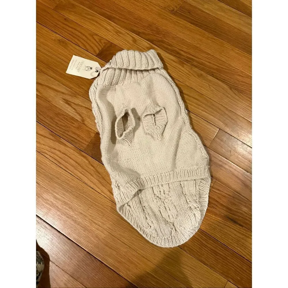 New Free People x French Knot Cable Knit Dog Sweater Size L